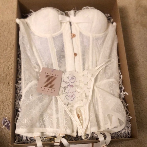 Savage X Fenty Other - NWT Savage Fenty White Lace Lingerie Set